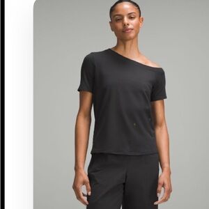 Lululemon Black Off-Shoulder T-Shirt